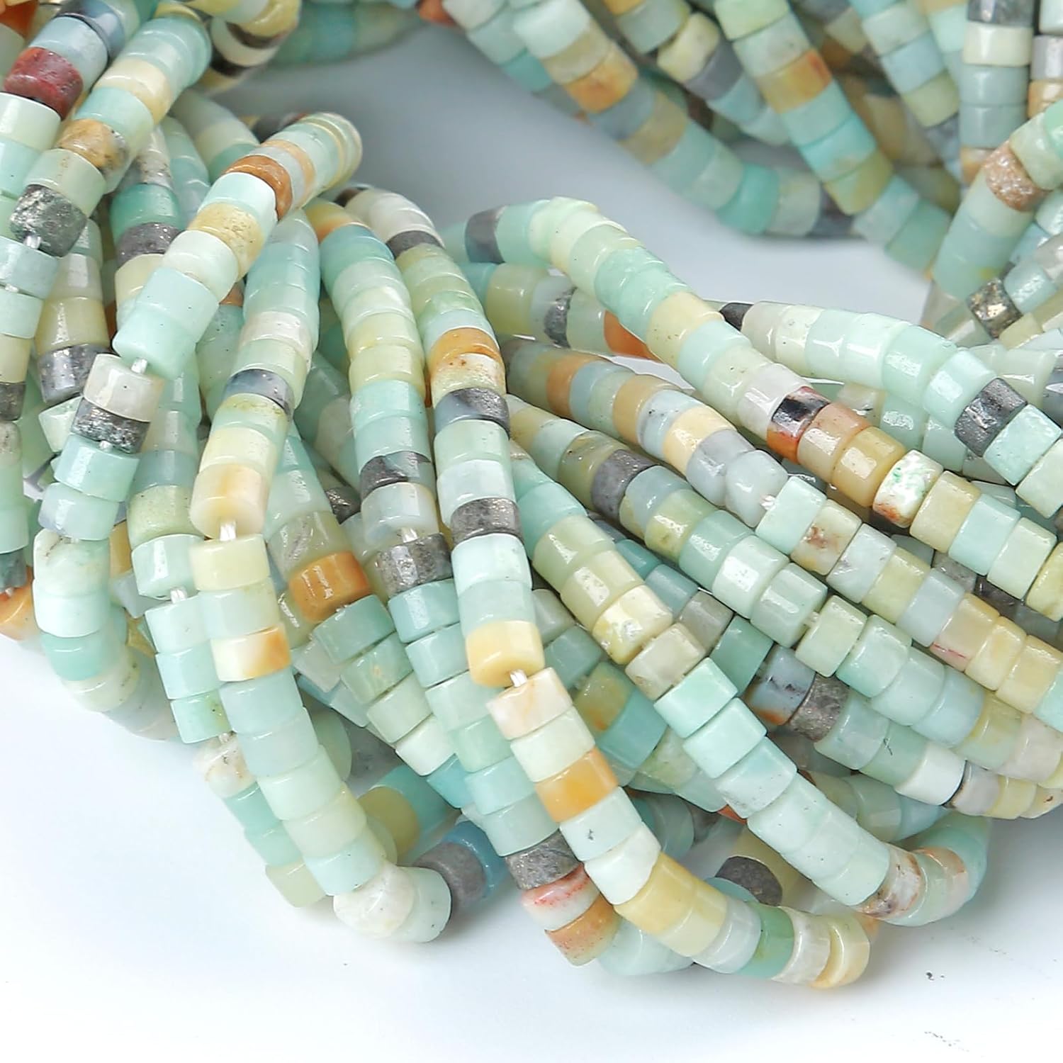 2x4MM 150PCS Amazonite Tube Cylinder Rondelle Abacus Disk Spacer Loose Beads for Jewelry Making - Image 2