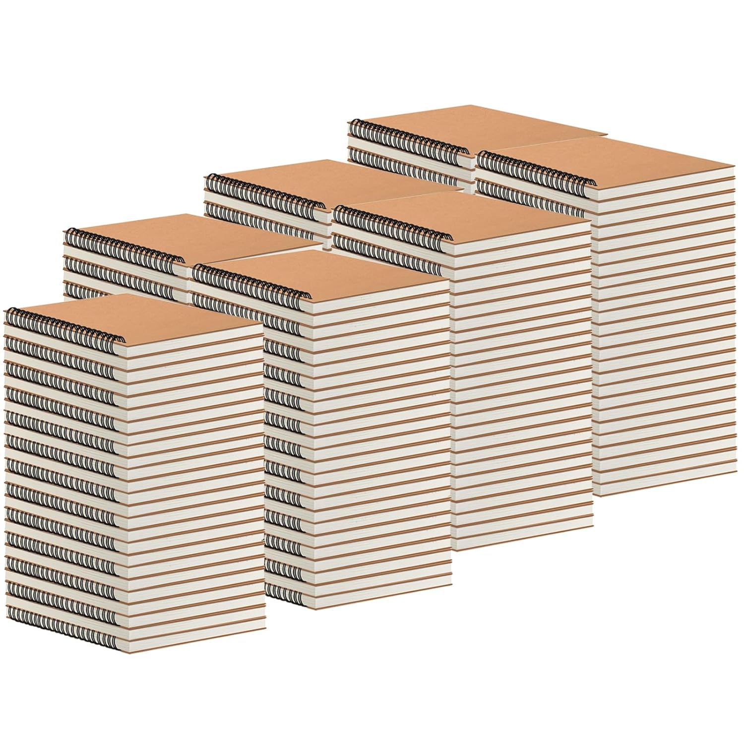 175 pack a5 spiral notebooks journal bulk with kraft cover, 5x8 inches, 100 pages/ 50 sheets?ruled lined paper, for work, sketches, study, notes taking, gifts, brown
