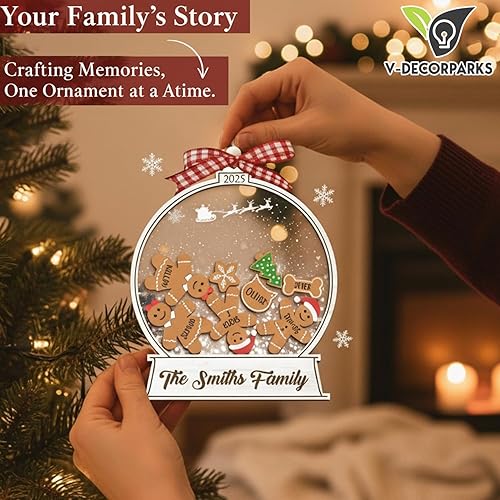 Miniatura 6 de Adornos de Navidad personalizados 2025  Adornos personalizados de globo de nieve para familias de 2, 3, 4, 5, 6, 7, 8, 9 y 10 miembros, adorno