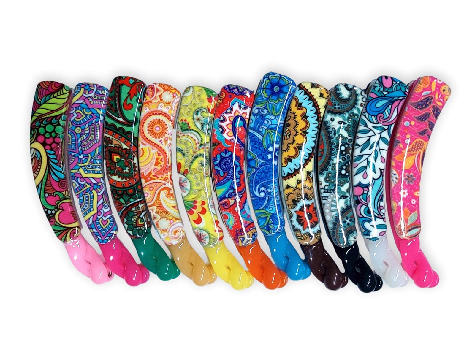 BELLO TOKO Pack of 12 multi design multi color banana hair clips for women hair barrettes for girls hair accessories