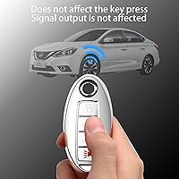 Vista 6 de Funda para llavero de Nissan con cadena, funda protectora de TPU suave para llaves de auto, compatible con Altima Rogue Maxima Pathfinder, etc.