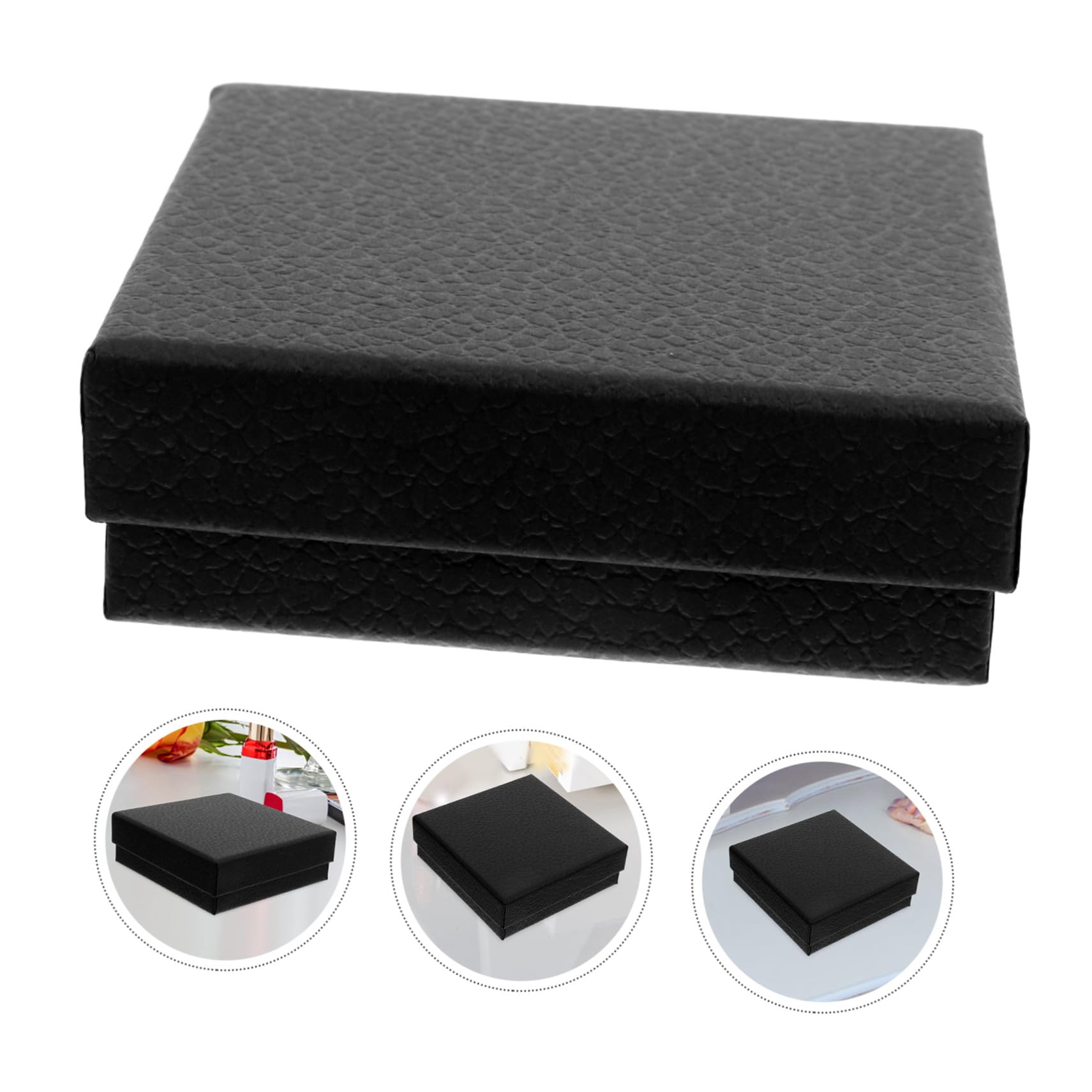 Schmuckkästchen Papier Litschi Maserung Schwarz 10 Stück Reise Schmuckbox Mit Schaumstoffpolster Für Ringe Halsketten Ohrringe Armbänder Aufbewahrung Geschenk