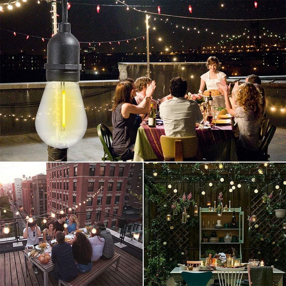 Jslinter 30-Pack LED String Light Bulbs Replacement, 1W E26 Vintage Bulbs, 2200K Warm White, Indoor/Outdoor String Lights for Wedding, Party, Xmas Decor