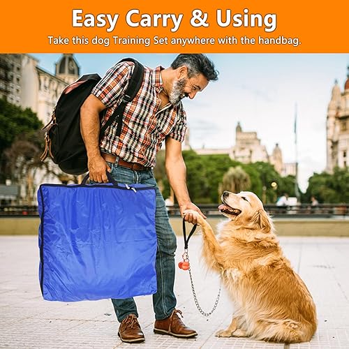 Miniatura 8 de MelkTemn Juego de equipos de entrenamiento de agilidad para perros para interiores y exteriores + juego de entrenamiento profesional para mordeduras