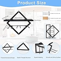 Vista 2 de AUHOKY Soporte de metal para vino montado en la pared, estante de vidrio plegable para colgar vino tinto con 3 soportes para vidrio de vástago