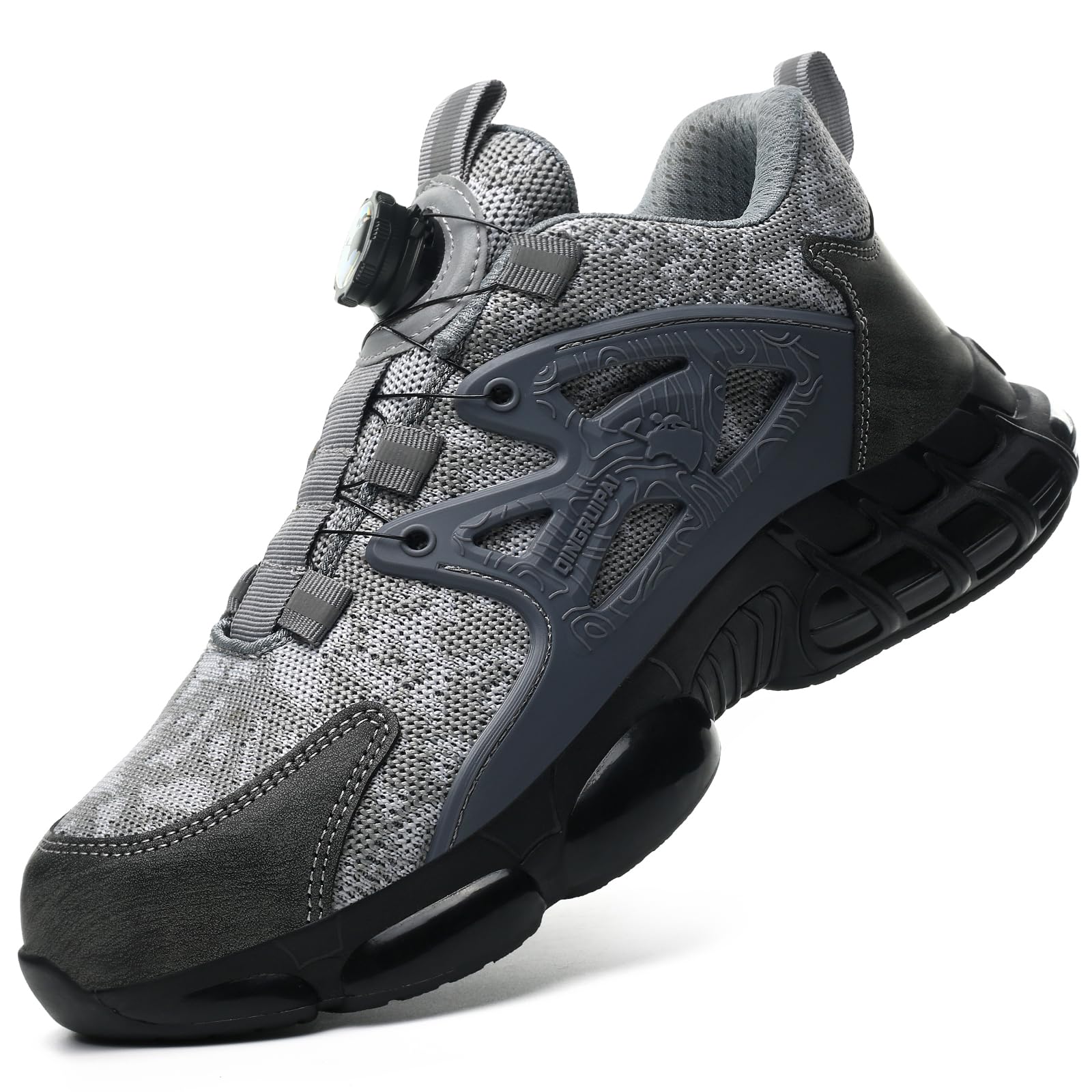 Scarpe antinfortunistiche, con puntale in acciaio, per uomo e donna, comode e leggere, scarpe antinfortunistiche antiscivolo con cuscinetto d'aria