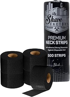 The Shave Factory Black Neck Strip, Disposable Barber Paper Roll, Protects Your Neck, Hygienic Option for Barbers, Unisex, All Ages