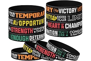 Basketball Rubber Bracelets: Unisex Motivational Sports Quotes Silicone Bracelets for Party Gifts