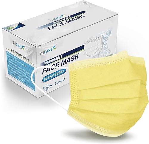 Miniatura 135 de FriCARE Mascarillas desechables, 3 capas ASTM nivel 3 grado médico, elegibles para FSA/HSA, transpirables y cómodas para alergias/protección solar