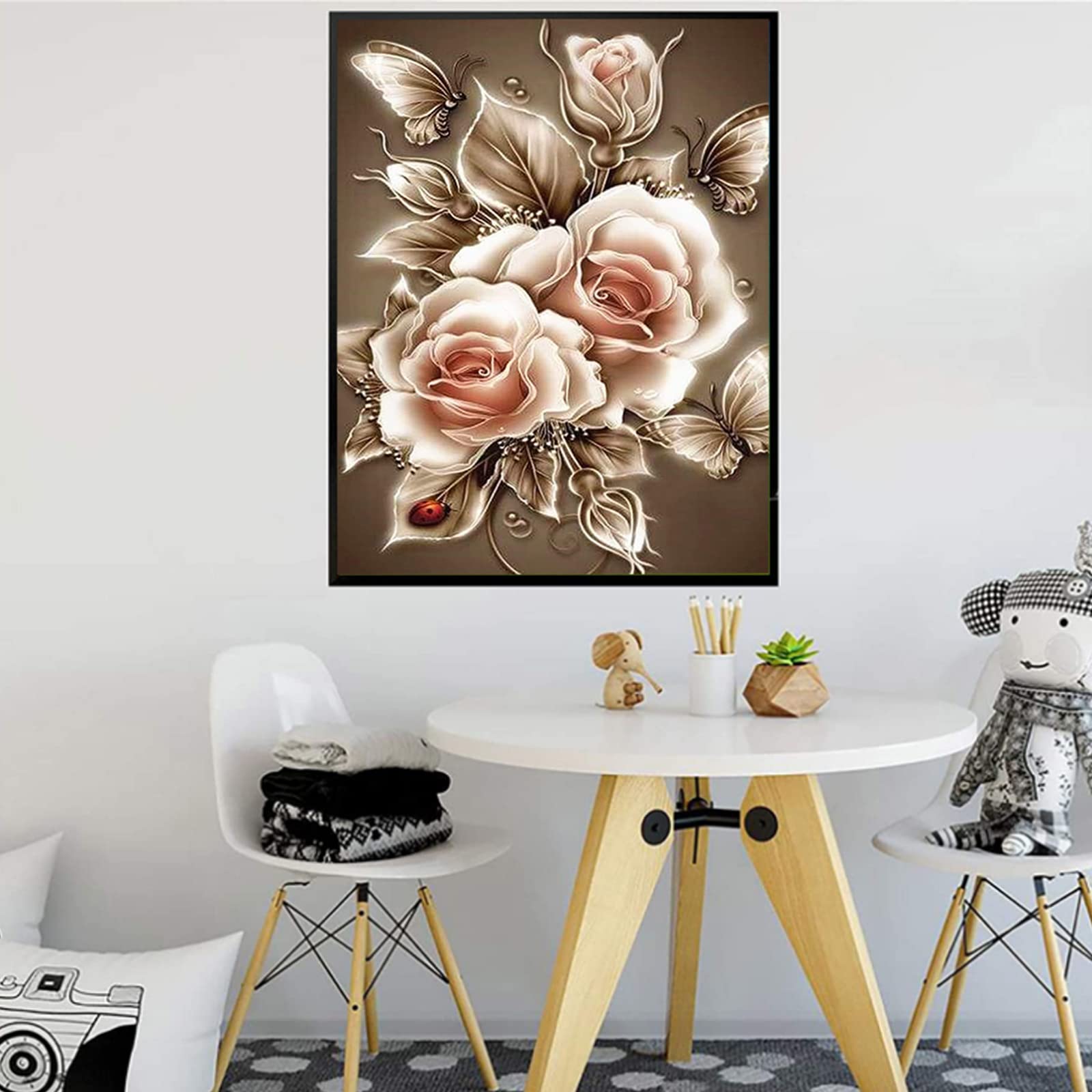 IFIDE Diamond Painting Kit Completo Per Bambini E Adulti - Quadro Fai-da-te Con Diamanti Rotondi 5D - Tela HD, 20 Colori, Accessori Inclusi - Attività Antistress E Decorazione Casa