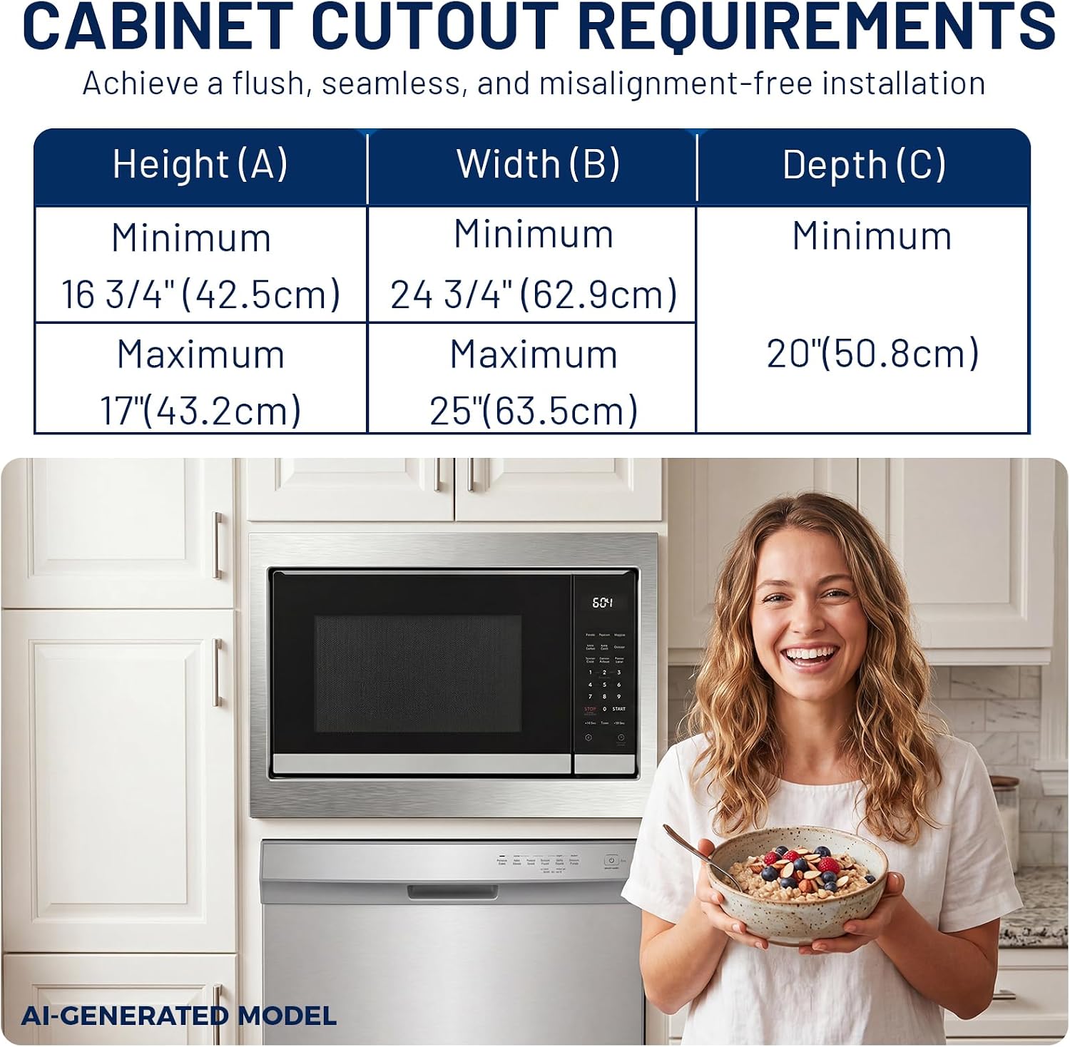 GMTK2768AF 27-inch Stainless Steel Microwave Trim kit, for 2.2 cu. ft Built in Microwave Oven, Compatible with Frigidaire Gallery Series GMBS3068AF