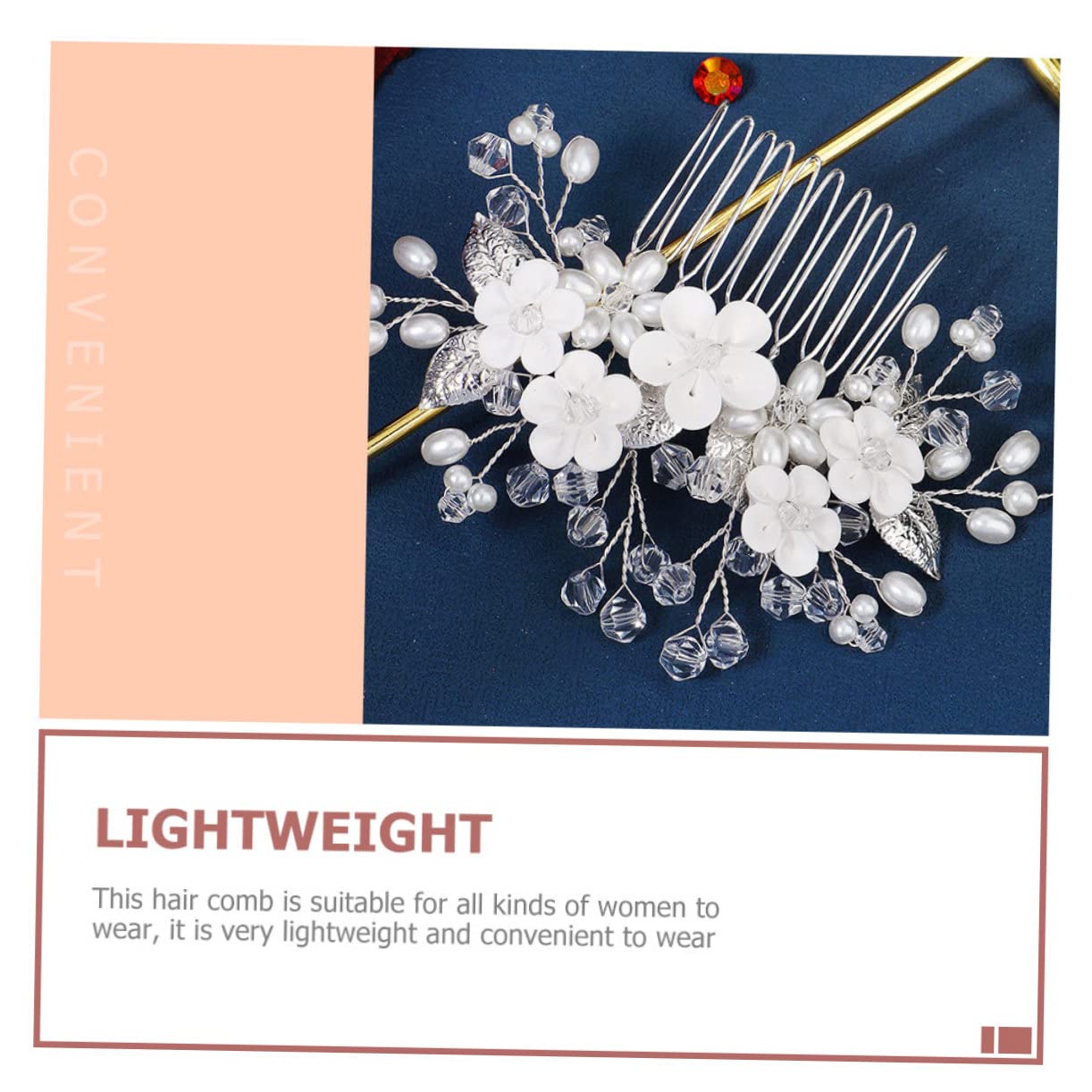 Beavorty 4pcs Delicate Bridal Hair Comb Reusable Hair Fork and Rhinestone Flower Decor Elegant Headdress for Weddings Parties and Special Occasions