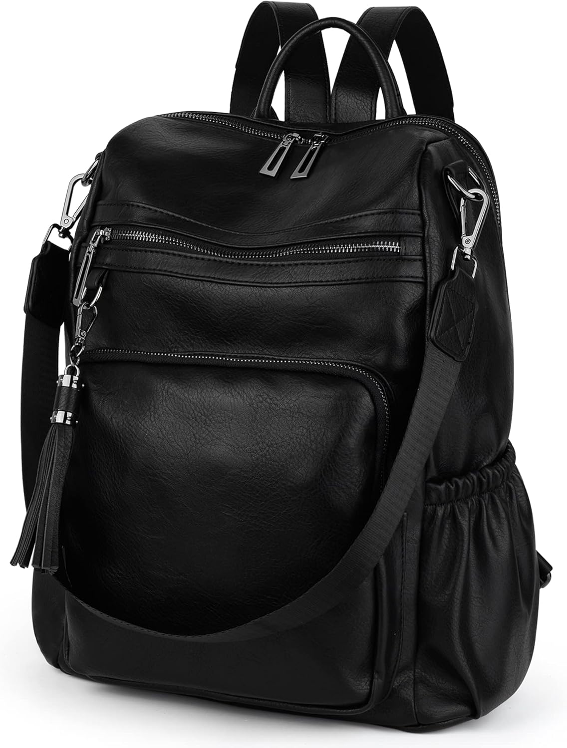 UTO Women Backpack Purse Leather Vegan Ladies Fashion Designer Rucksack Convertible Travel Shoulder Bag with Tassel - Image 8