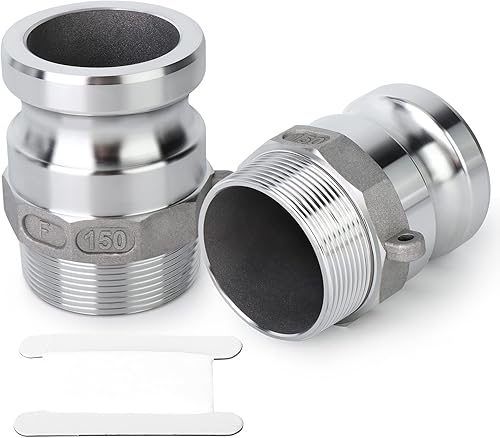 TAISHER 2 accesorios de manguera de aluminio tipo F global, enchufe de 1-12 pulgadas x 1-12 pulgadas NPT macho