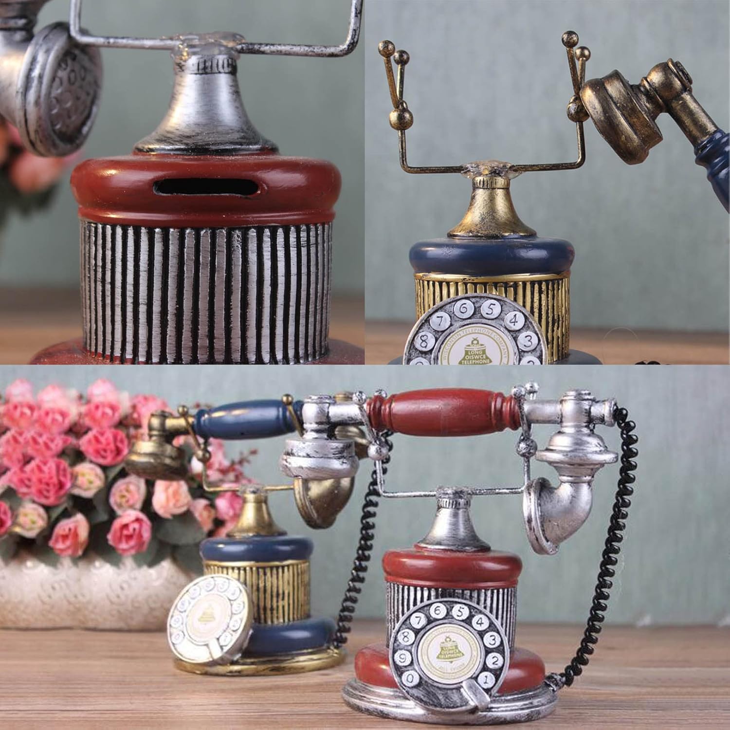 Antique Telephone Creative Retro Decorative Phone Resin Telephone Decorating Cafe Bar Window Decoration