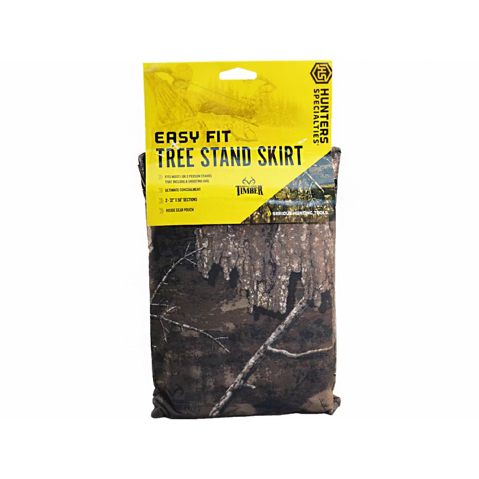 Hunters Specialties Easy Fit Tree Stand Skirt - Hunting Durable Lightweight Quiet Realistic Concealment Camouflage Accessory for Blinds, 32 in H x 50 in L, Timber