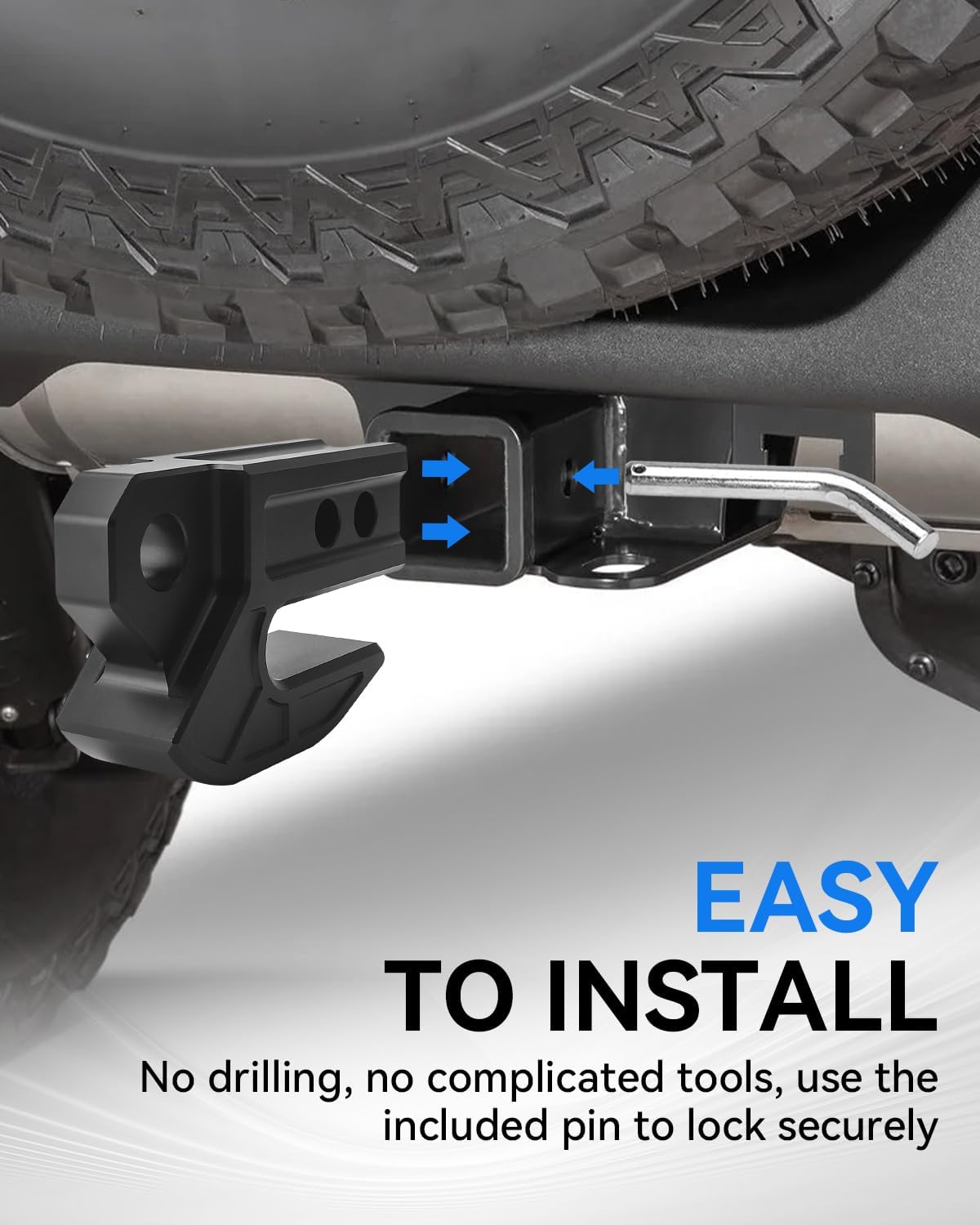 Tow Hitch Slider 45,000 lbs Aluminum Skid Protection Fits 2’’ Receiver Hitch, Towing Recovery Hitch Slider for 3/4’’D-Ring or Soft Shackles, Heavy-Duty Bumper Protection for Truck Trailer SUV