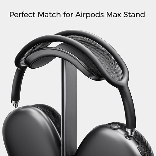 Miniatura 5 de Soporte de auriculares para Airpods Max con modo de reposo, soporte de auriculares de aluminio con base antideslizante y almohadilla protectora de