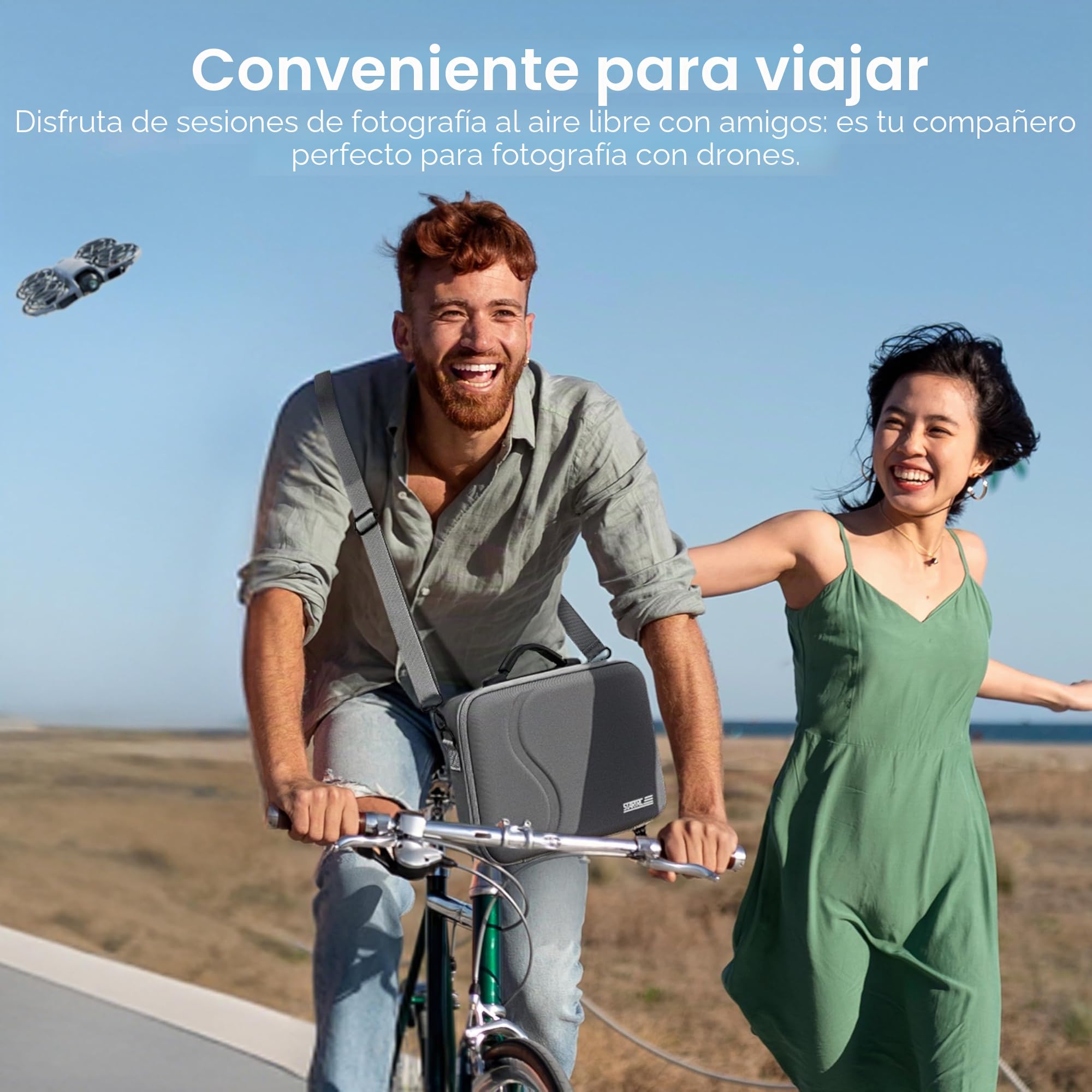 STARTRC Bolsa de Transporte para dji Neo 2 Fly More Combo | Estuche Protector de Cuero PU con Correa Hombro, Maletín para Mando RC‑N3, Baterías y Estación Carga | Accesorios Dron