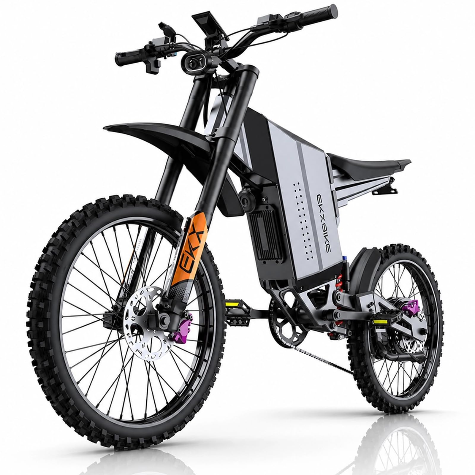 GTS X22 Bici Elettrica Adulti, Mountain Bike Elettrica Fuoristrada con Batteria Rimovibile 72V 30Ah, Lunga Autonomia, Coppia Elevata, Sospensioni Complete, Freni Idraulici, Display LCD, Pneumatici 19"