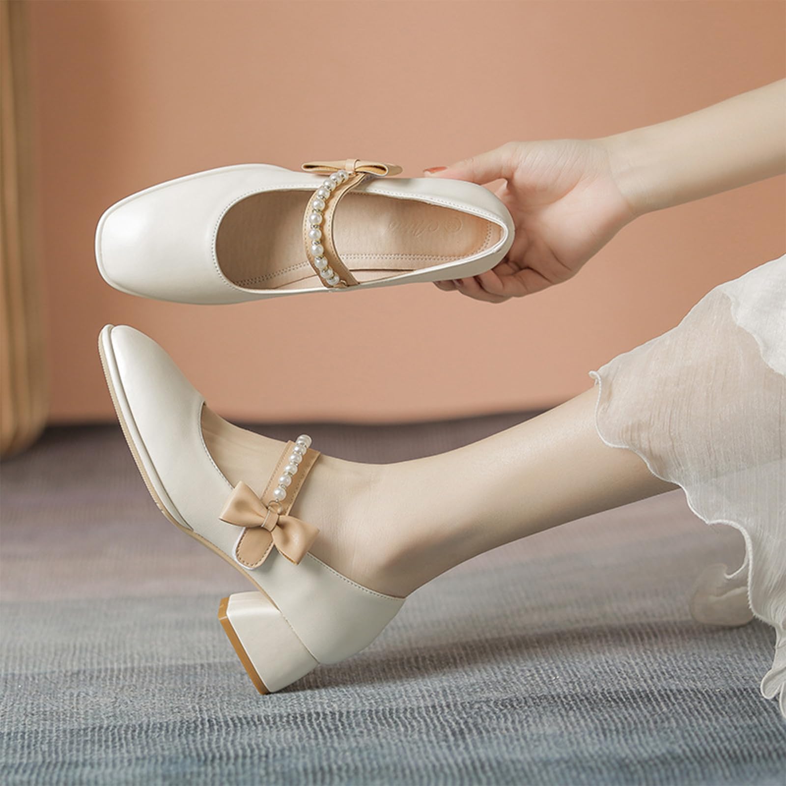 Scarpe Mary Jane Donna Tacco Basso Calzature Quotidiane | Outfit Ufficio, Facile da Abbinare, Routine Quotidiana, Lunga Durata, Sensazione Leggera