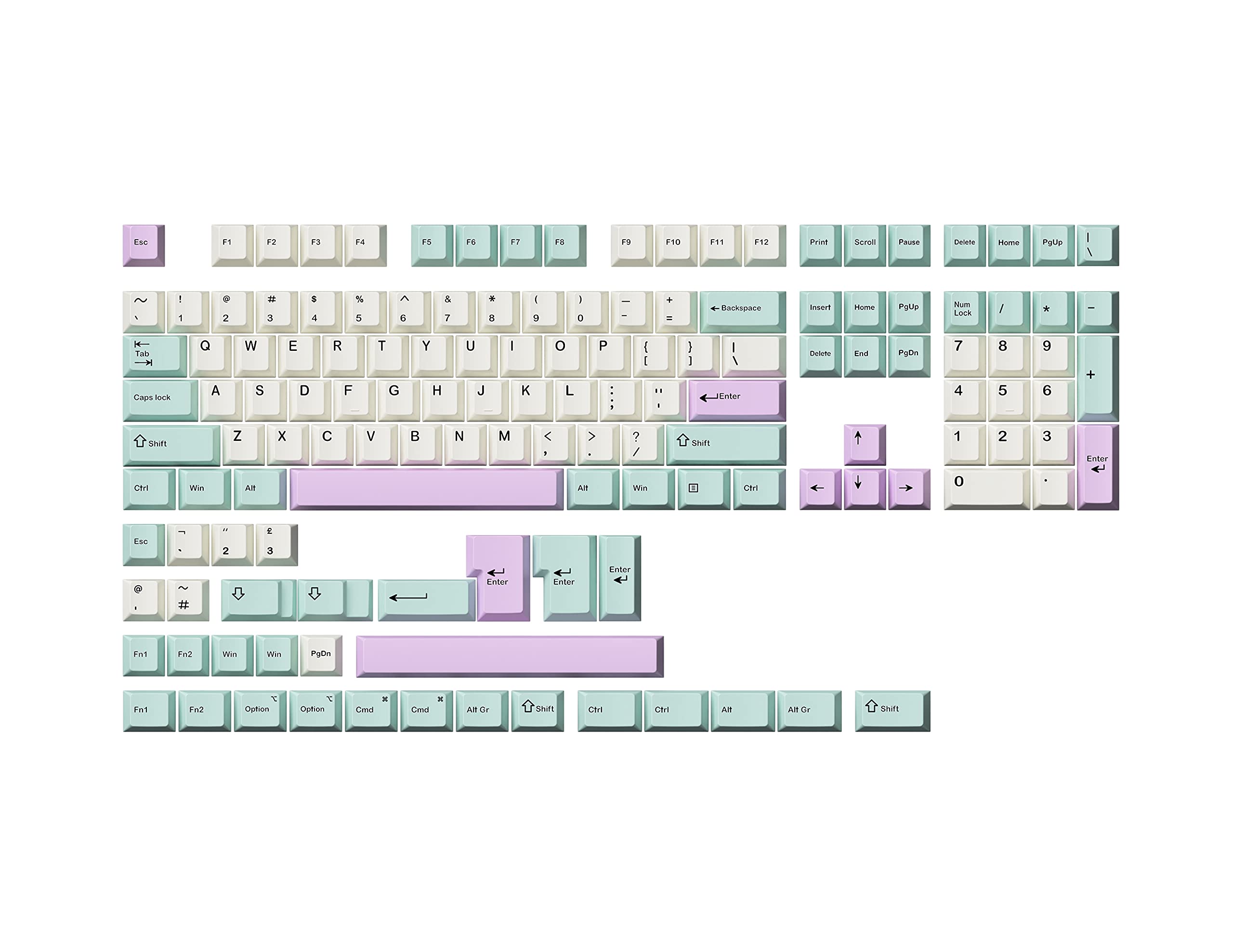 Buy HK Gaming Custom Keycaps Dye Sublimation PBT Keycap Set for Mechanical Keyboard 139 Keys