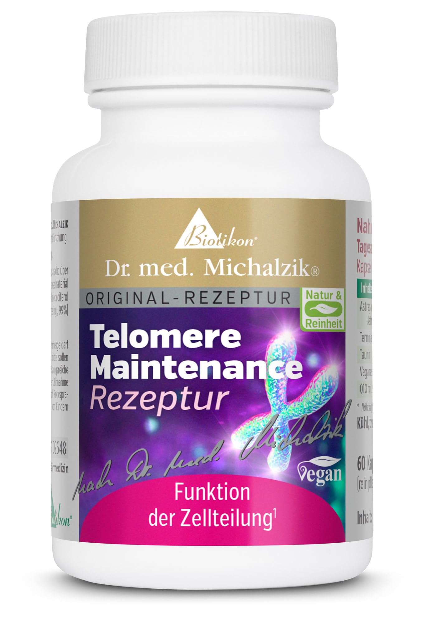 Telomere Maintenance Rezeptur Dr. Michalzik Astragalus-Extrakt, 60 Kapseln | Mit Astragalus-Extrakt, Astragaloside IV, Terminalia chebula und Vitamin D3 • eigene deutsche Produktion • ohne Zusätze