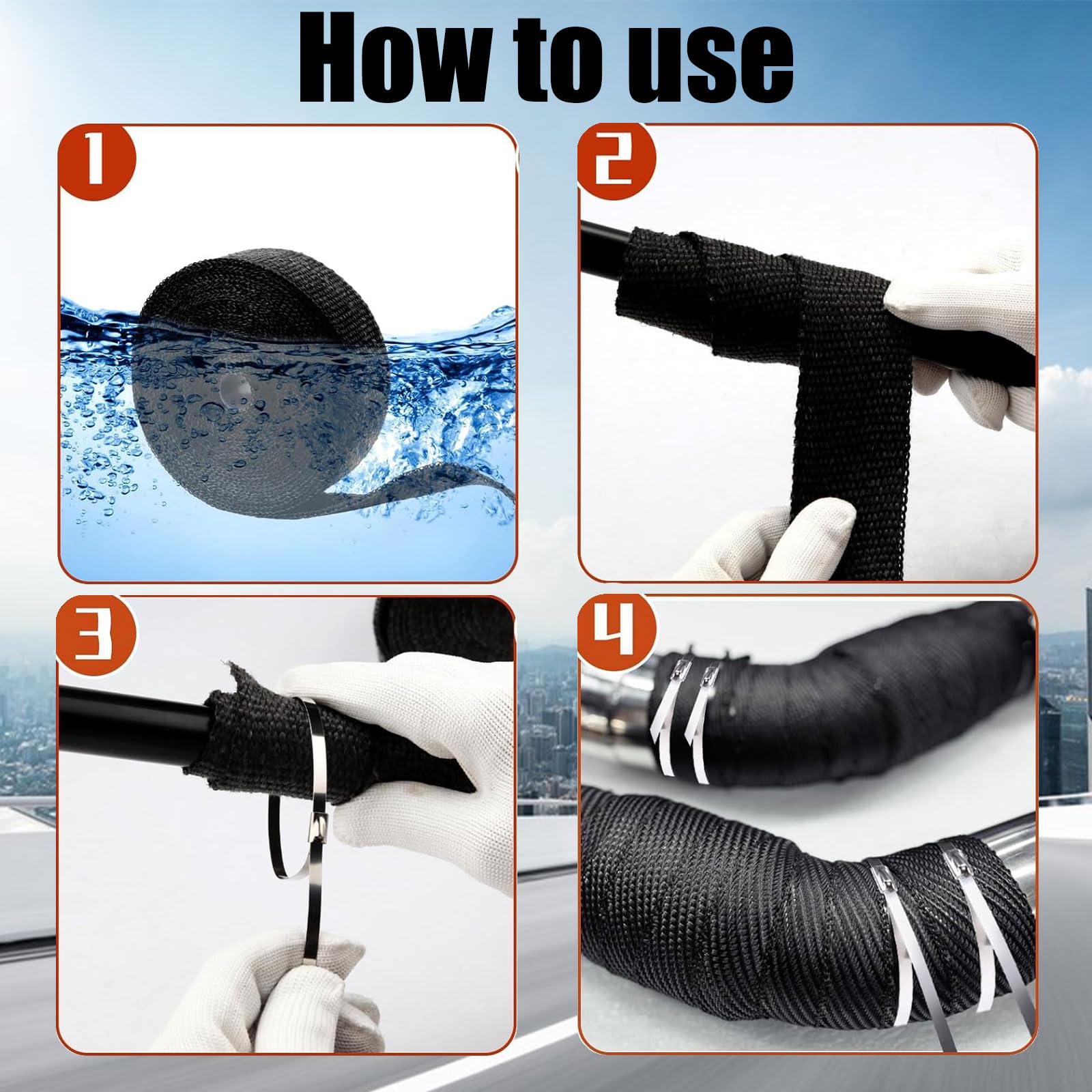 Bande Céramique 500°C Bande Isolante Thermique Céramique 6m X 5cm - Protection Échappement Moto Et Auto Isolant Thermique