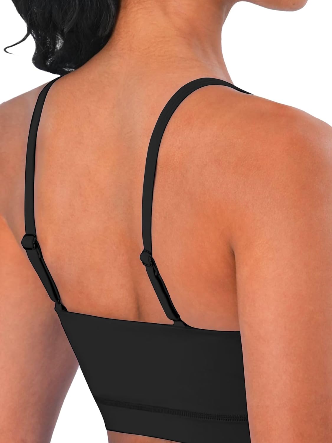 Sunzel Womens Sports Bra Buttery Soft Adjustable Straps Padded Yoga Bra Scoop Neck Wireless Bra Crop Top for Workout Gym - Image 7