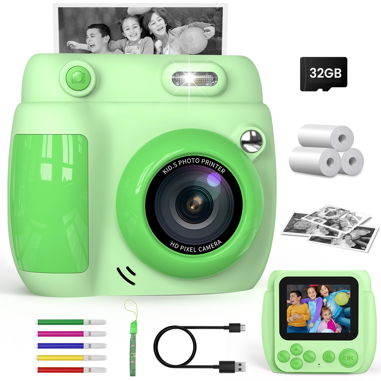 Gofunly Kids Camera Instant Print
