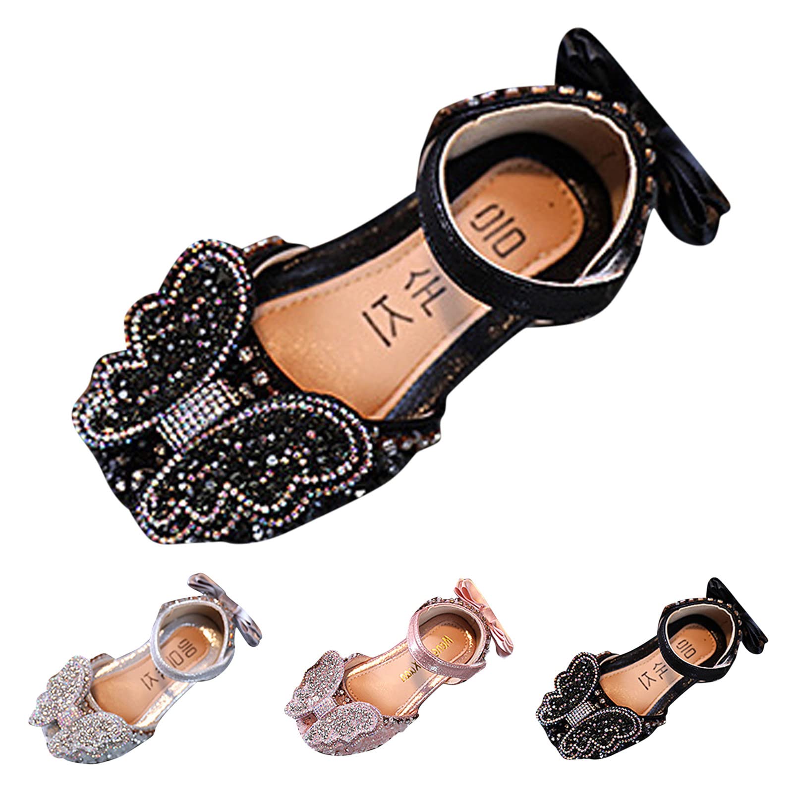 Kids Rainproof Boots Dance Shoes Princess Dress Performance Shoes Ribbon Pearl Bow Flat Solid Color (Pink, 10.5 Toddler)