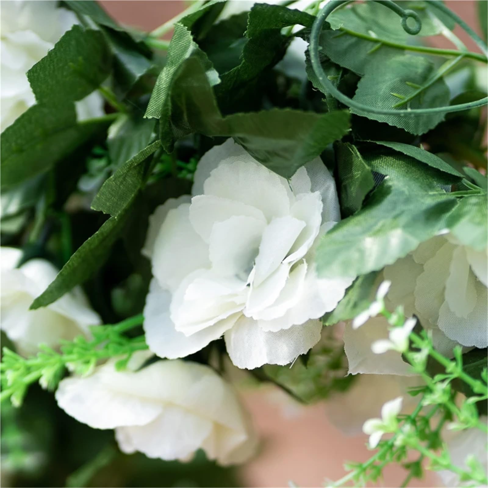 Künstliche Rosenranke 2 Stück, m weiße künstliche Rosenblüten | Hängende Weinpflanzen, Blätter, künstliche Girlanden, Blumen, Hochzeit, Party, Weihnachtsdekoration(Pink)