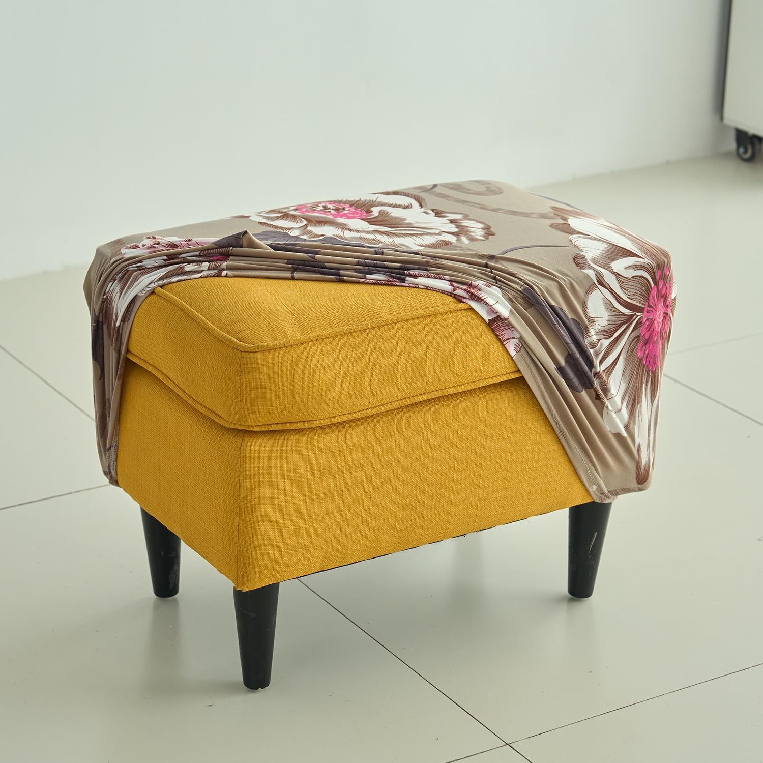 HOKIPO 140 GSM Stretchable Footstool Cover, Gentle Grey Dahlia (AR-5134-D5) (B0D7CQBGHP) Amazon Price History, Amazon Price Tracker