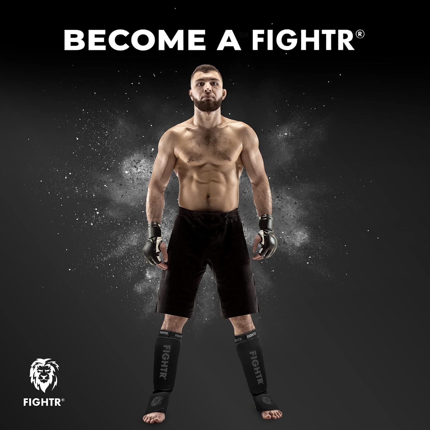 FIGHTR® Schienbeinschoner - mit perfektem Sitz und idealer Polsterung | Schienbeinschutz für Kicks im Kickboxen, MMA, Muay Thai und weitere Kampfsportarten