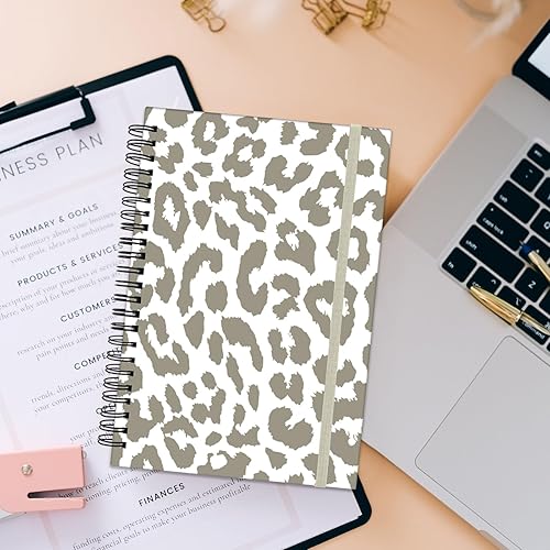 Miniatura 5 de Cuaderno de espiral, diario de tapa dura, cuaderno espiral con rayas anchas, A5 de 5.5 x 8.3 pulgadas, papel grueso de 80 GSM, 60 hojas y 120