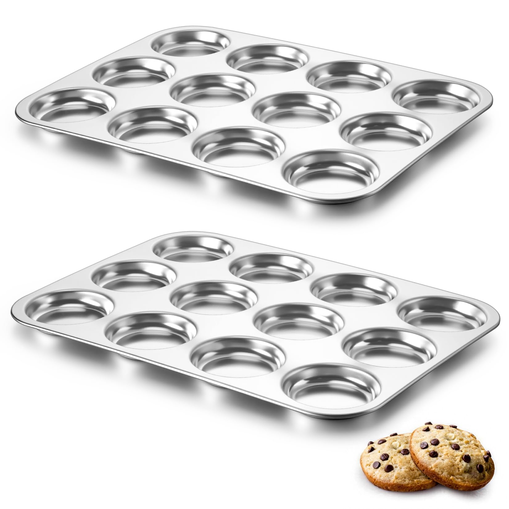 P&P CHEF 12 Cavity Muffin Top Pan (2 Piece)
