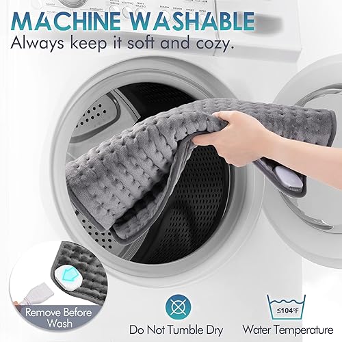 Vista 33 de DAILYLIFE Almohadilla térmica para aliviar el dolor de espalda, almohadillas térmicas eléctricas de 20 x 24 pulgadas para calambres, espalda