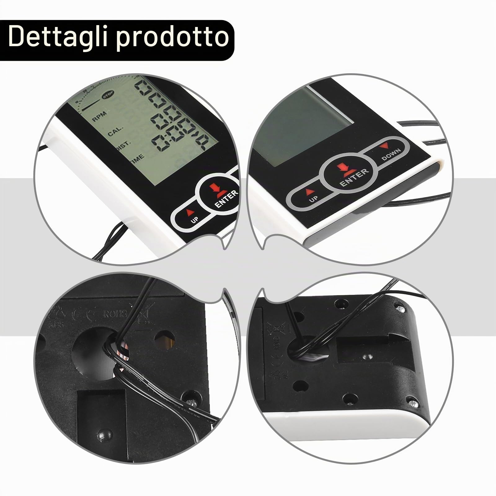Monitor di Ricambio per Tachimetro di Bici da Allenamento, Misura Tempi, Calorie, Chilometraggio Totale