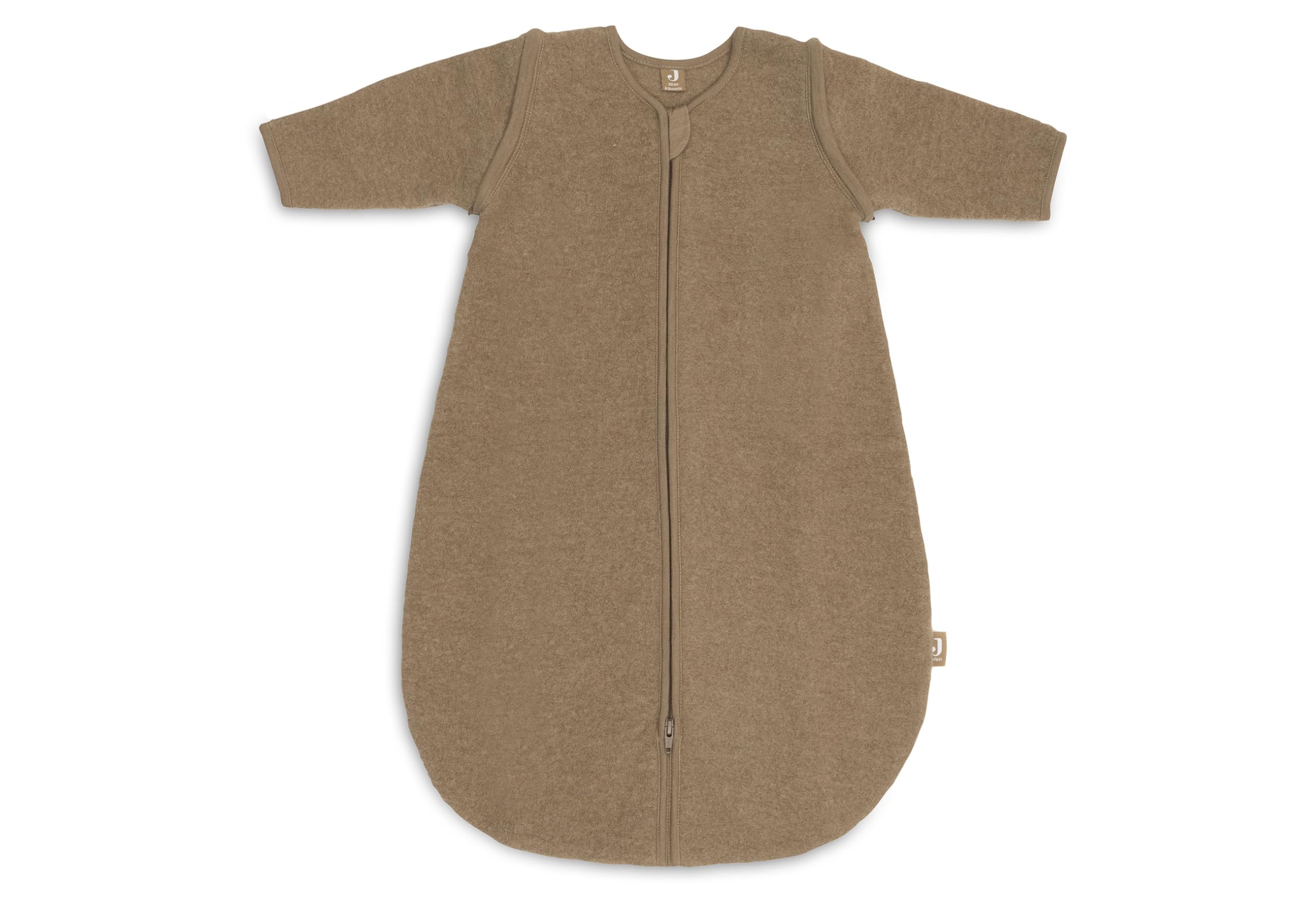 Jollein Śpiwór niemowlęcy z wełny, 90 cm, od 2,0 do 2,5 TOG, 100% wełna z merynosów, zdejmowane rękawy, regulacja temperatury, certyfikat Öko-Tex, Hazel
