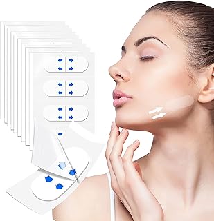 شريط شد الوجه، رقع شد التجاعيد غير المرئية لإخفاء تجاعيد الوجه، الذقن المزدوجة، خط الوجه على شكل V، أداة تجميل لشد البشرة، شفافة، 40 قطعة