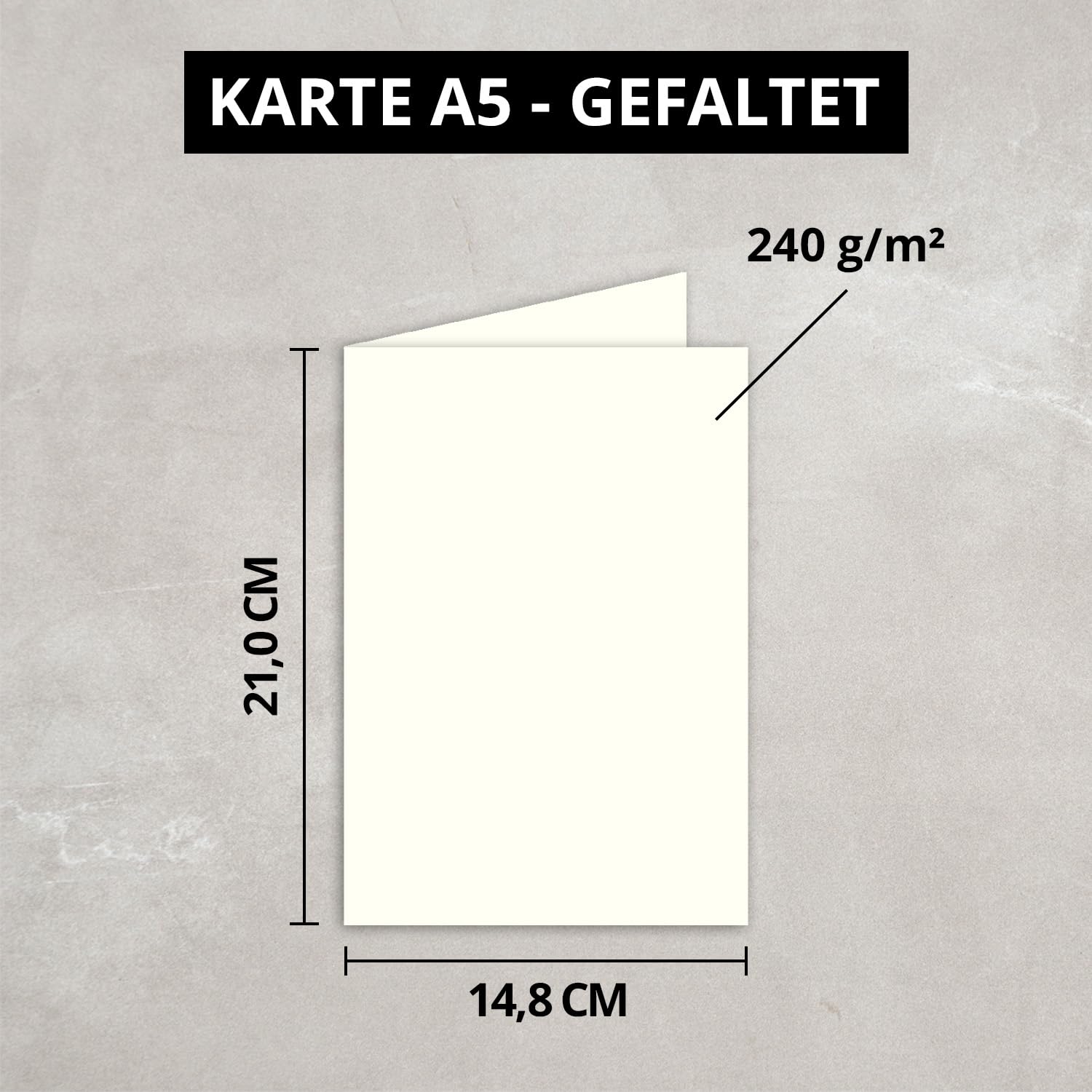 Tarjetas plegables de Gesamtparent, multicolores, tamaño DIN A5, color 22-Naturweiß 400 Karten
