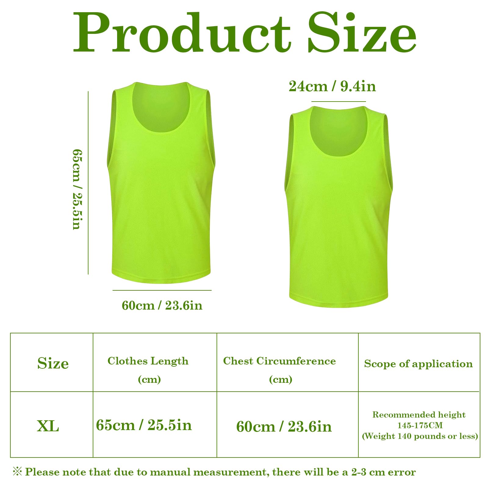 Casacche Calcio Adulti 6 Pezzi, Verde Pettorine da Allanamento Bavaglini da Calcio, Mesh Scrimmage Gilet Traspirante di Basket Pallavolo, Pettorine per Allenamento a Squadre, XL
