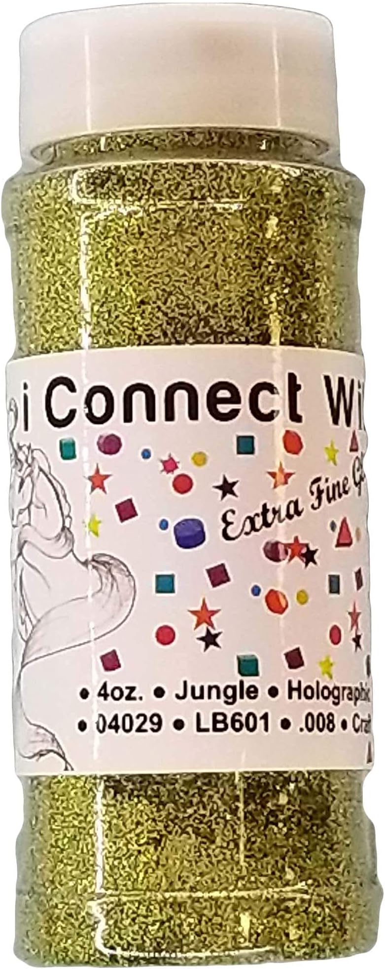 iConnectWith Glitter – Jungle Lime Green, Extra Fine Holographic Glitter; Multi-use for Crafts, Decorations, Nail Art, Makeup, Tumblers, Resin Art, and DIY Projects