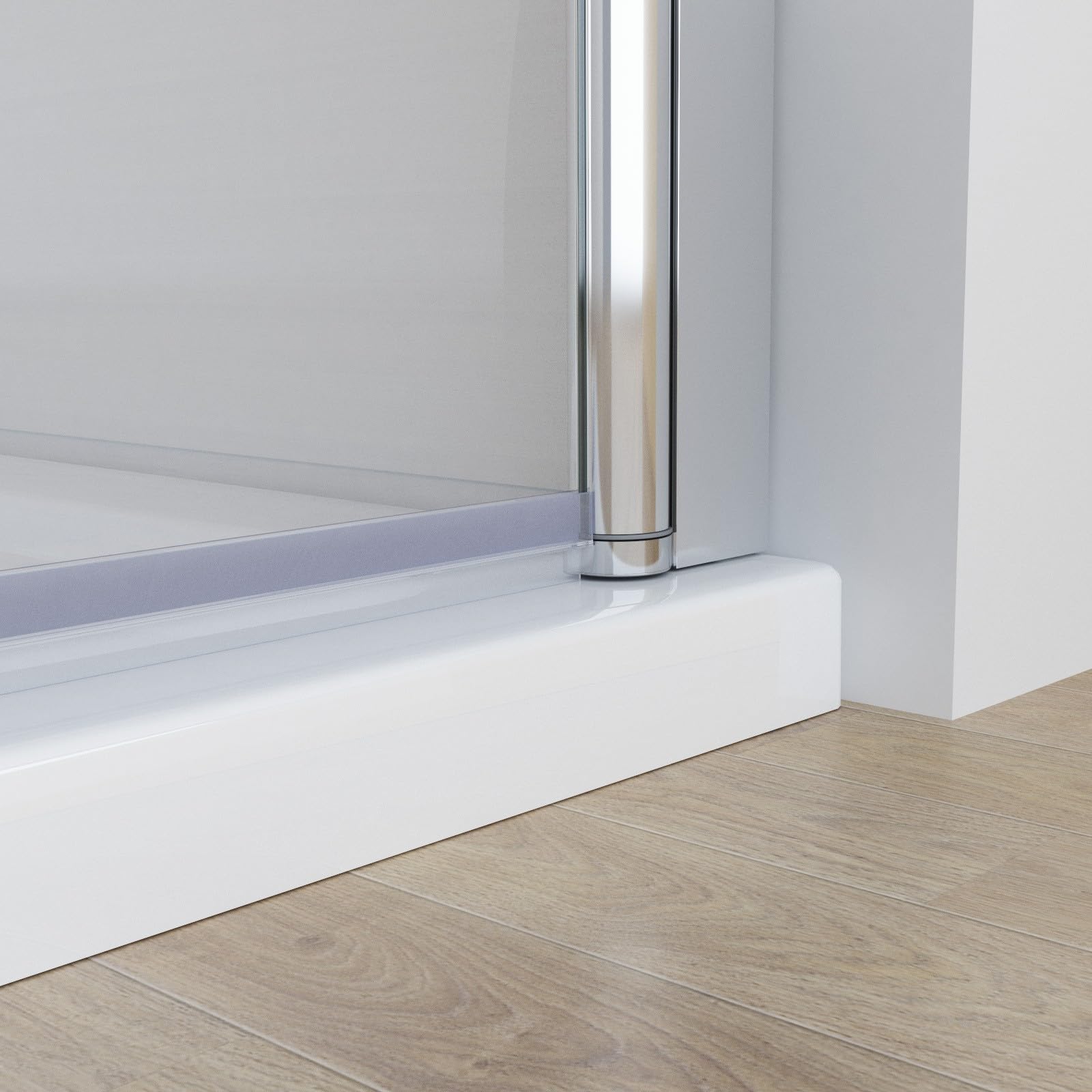 MIQU Nischentür 100 x 185 cm Duschabtrennung Duschwand für Dusche Pendeltür Schwingtür Duschtür aus 5mm NANO Sicherheitsglas ESG Rahmenlos duschtrennwand ohne Duschtasse