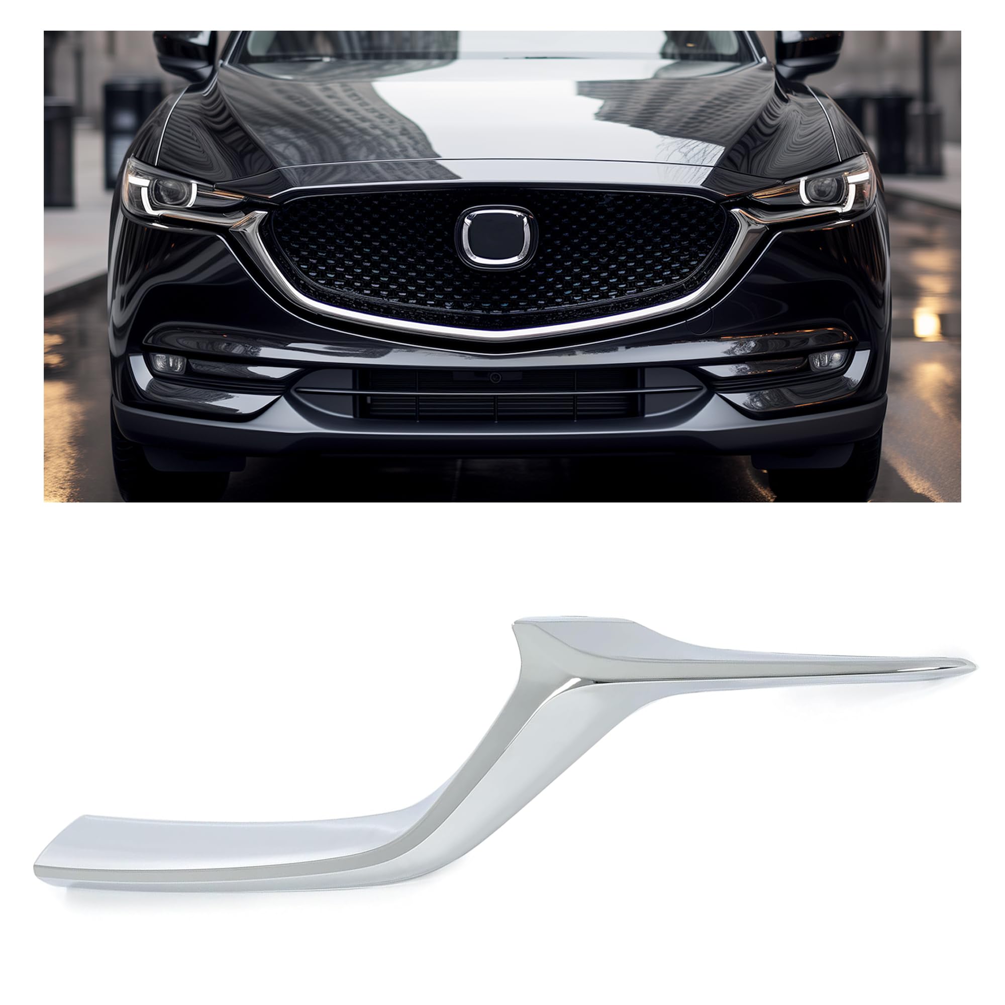 Driver Side Front Lower Grille Molding Trim For Mazda CX-5 2017–2021 – Chrome Silver