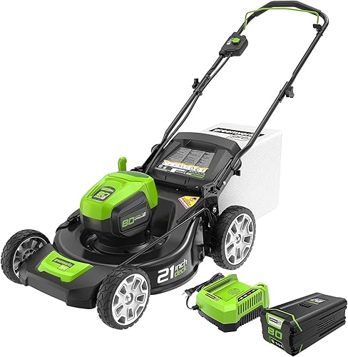 Miniatura 1 de Greenworks Pro - Cortacésped autopropulsado de 80 voltios y 21 pulgadas sin escobillas, incluye batería de 4.0 Ah y cargador, MO80L410