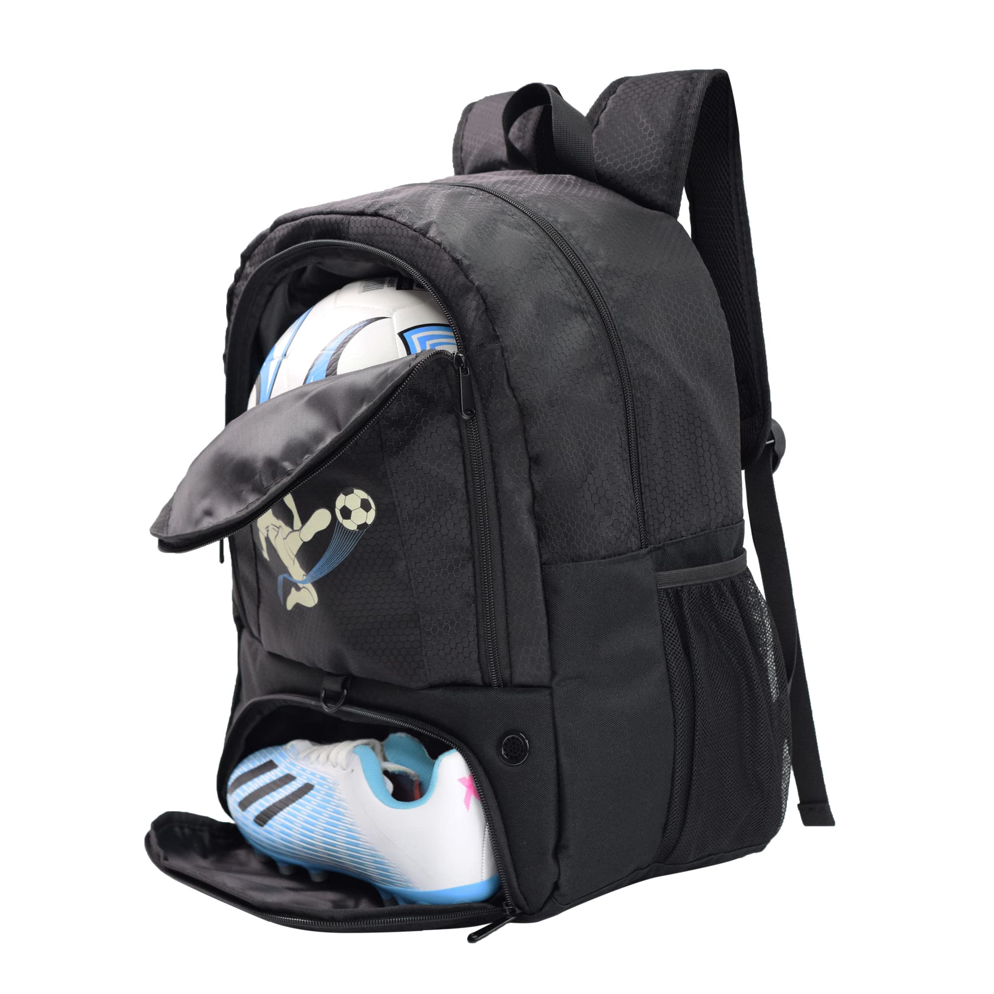 Soccer Ball Bag-Backpack for Basketball,Volleyball with Cleat Shoes and Ball Compartment Laptop Sleeve for Travel,School Team