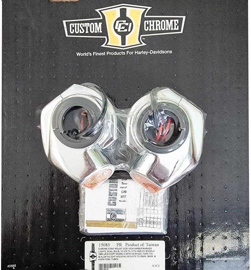 Front Chrome Side View Marker Lights Turn Signal Fits For Harley 35mm 39mm 41mm Fork