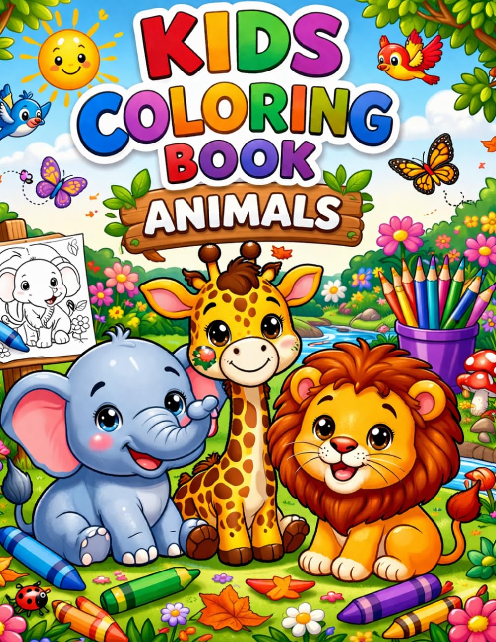 Animal Kingdom: A Fun Colouring Book for kids Aged 3 to 6
