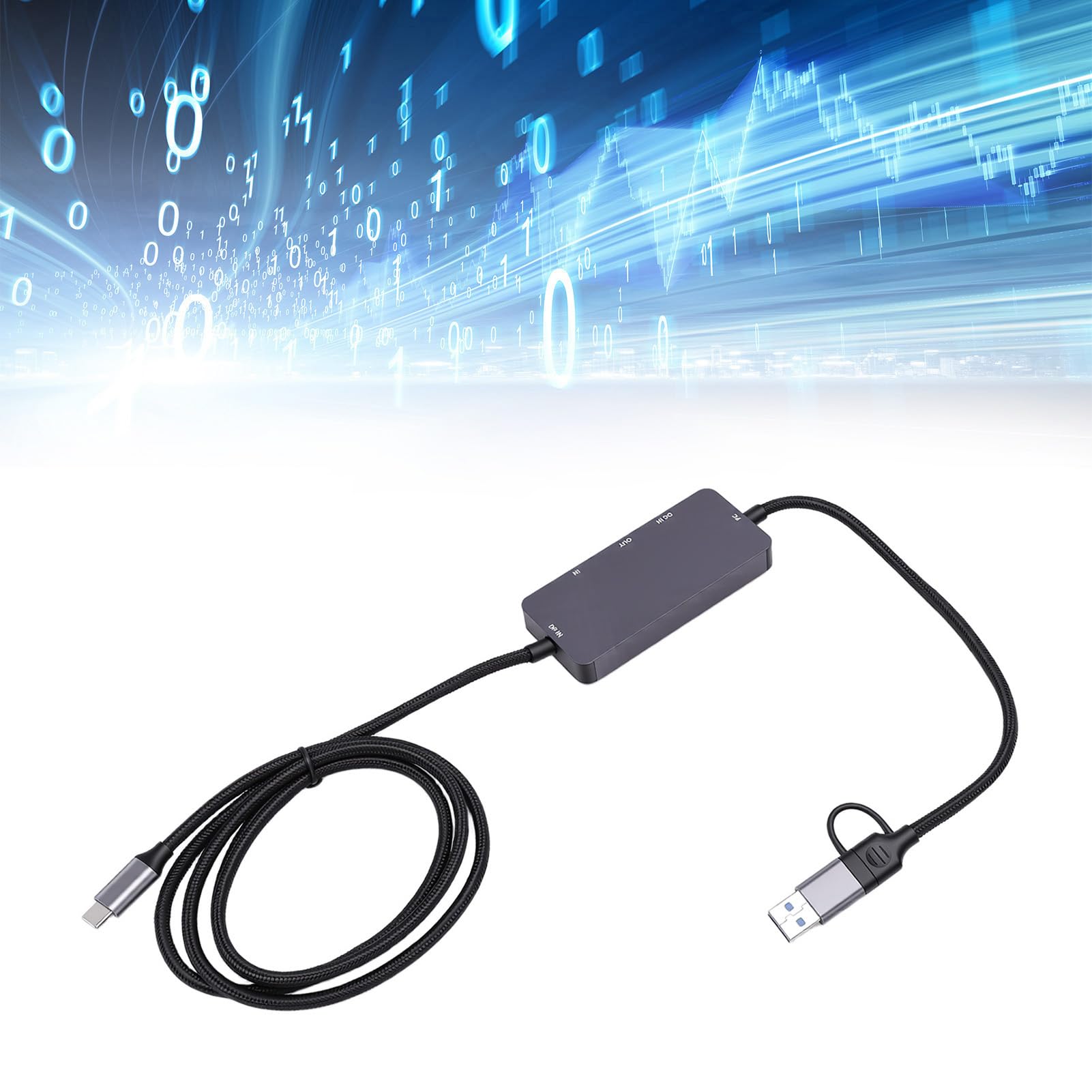 Interfejs Multimedialny HD Karta Przechwytywania Wideo Kompaktowy Zewnętrzny Rejestrator do Przesyłania Strumieniowego i Gier w Rozdzielczości 4K, Porty USB A/C do Laptopa PC - do Przesyłania